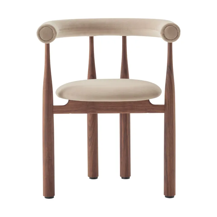 Bukowski upholstered armchair - Walnut, Megan 26 Beige - New Works