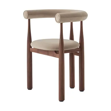 Bukowski upholstered armchair - Walnut, Megan 26 Beige - New Works