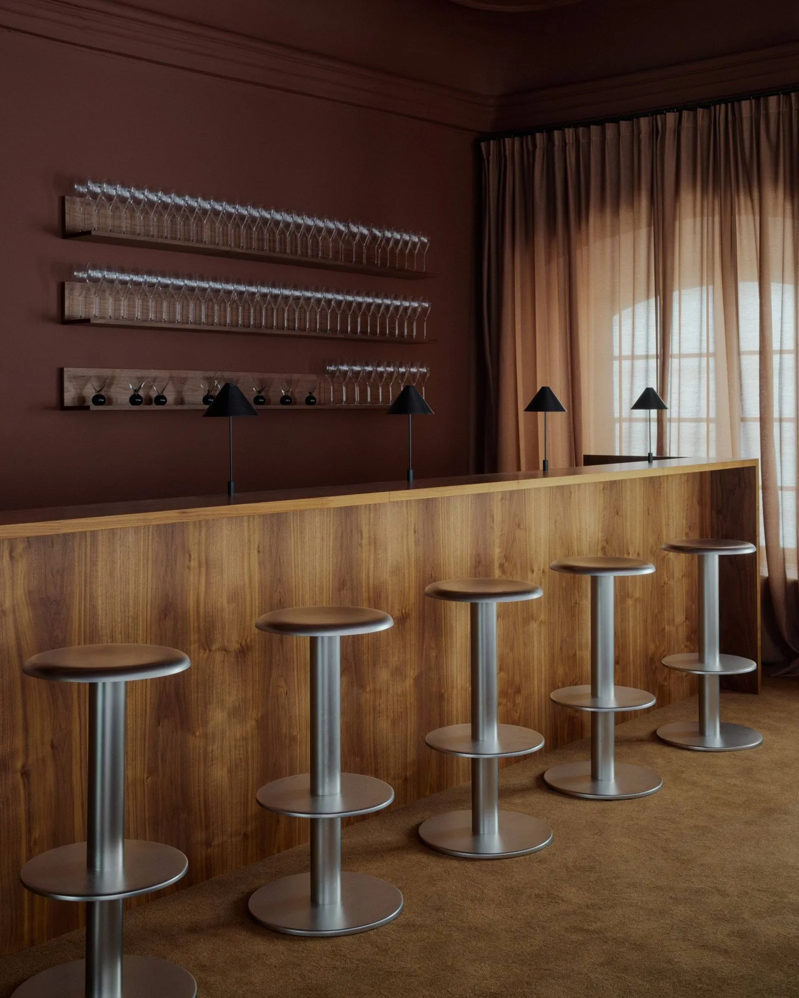 Coupe bar stool, Stainless steel, 76 cm New Works