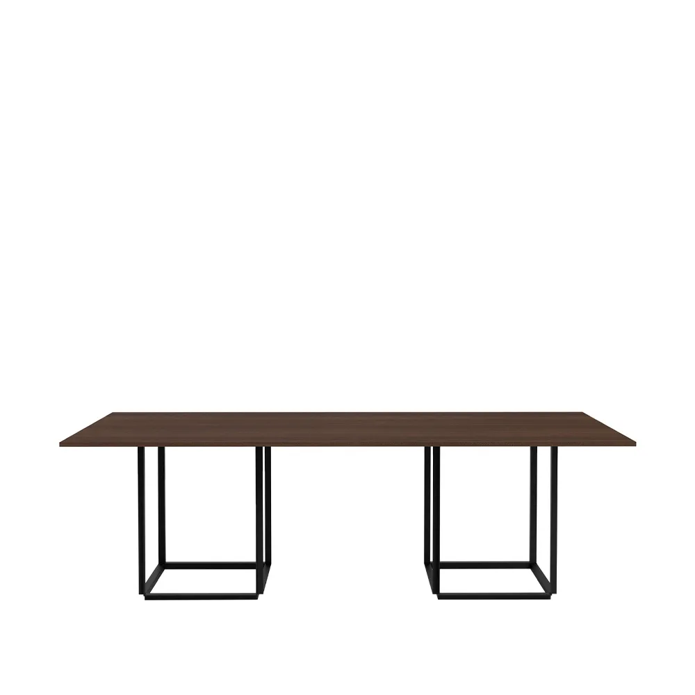 Florence rectangular dining table, Smoked oak. black stand New Works