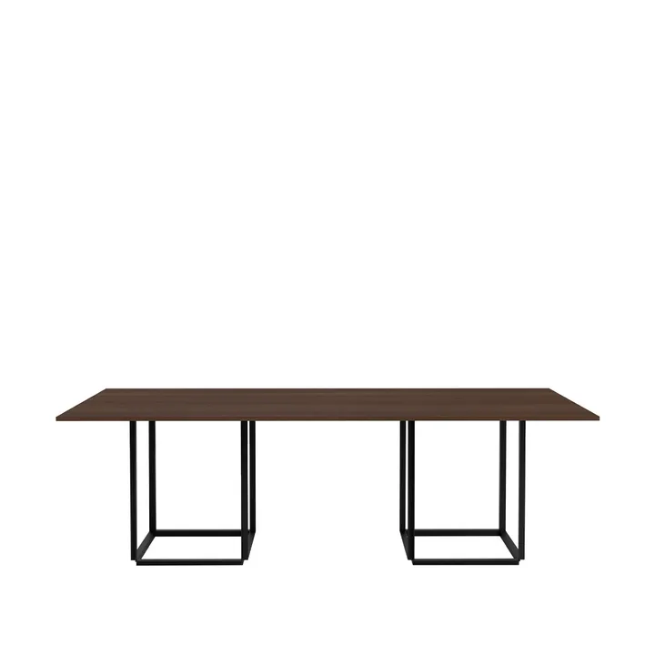 Florence rectangular dining table - Smoked oak. black stand - New Works