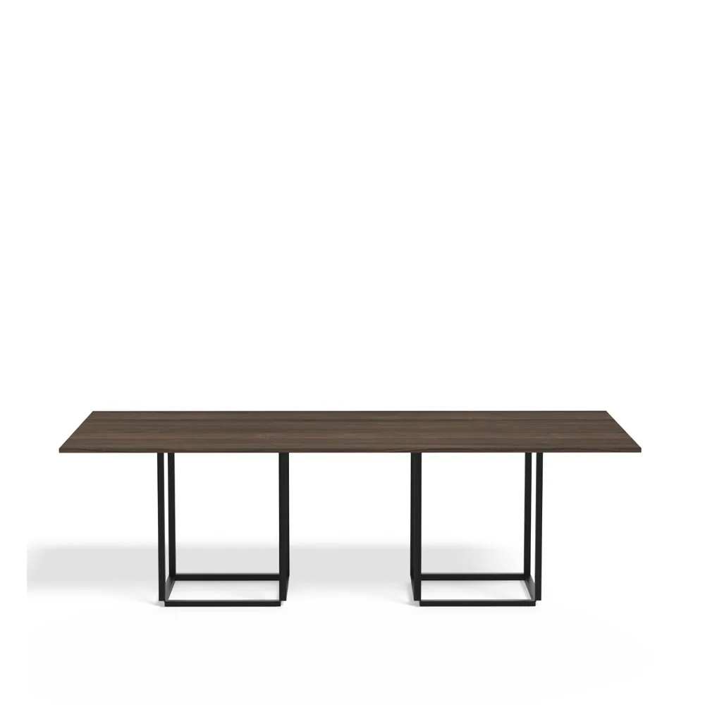 Florence rectangular dining table, Walnut. black stand New Works
