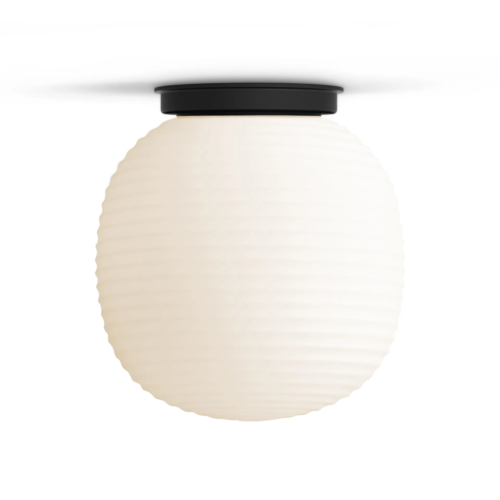 Lantern ceiling lamp medium, Frosted white opal glass New Works