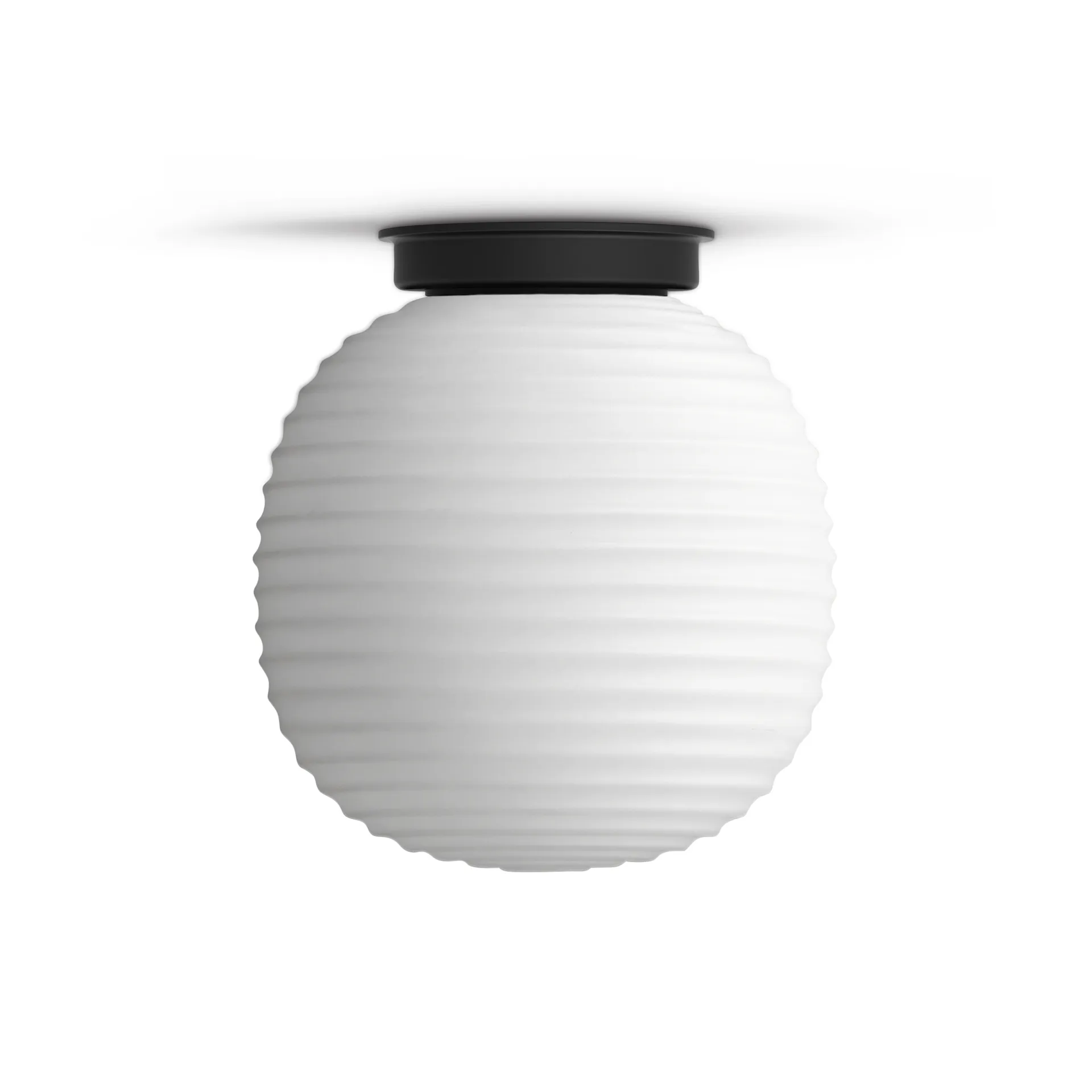 Lantern ceiling lamp small, Frosted white opal glass New Works