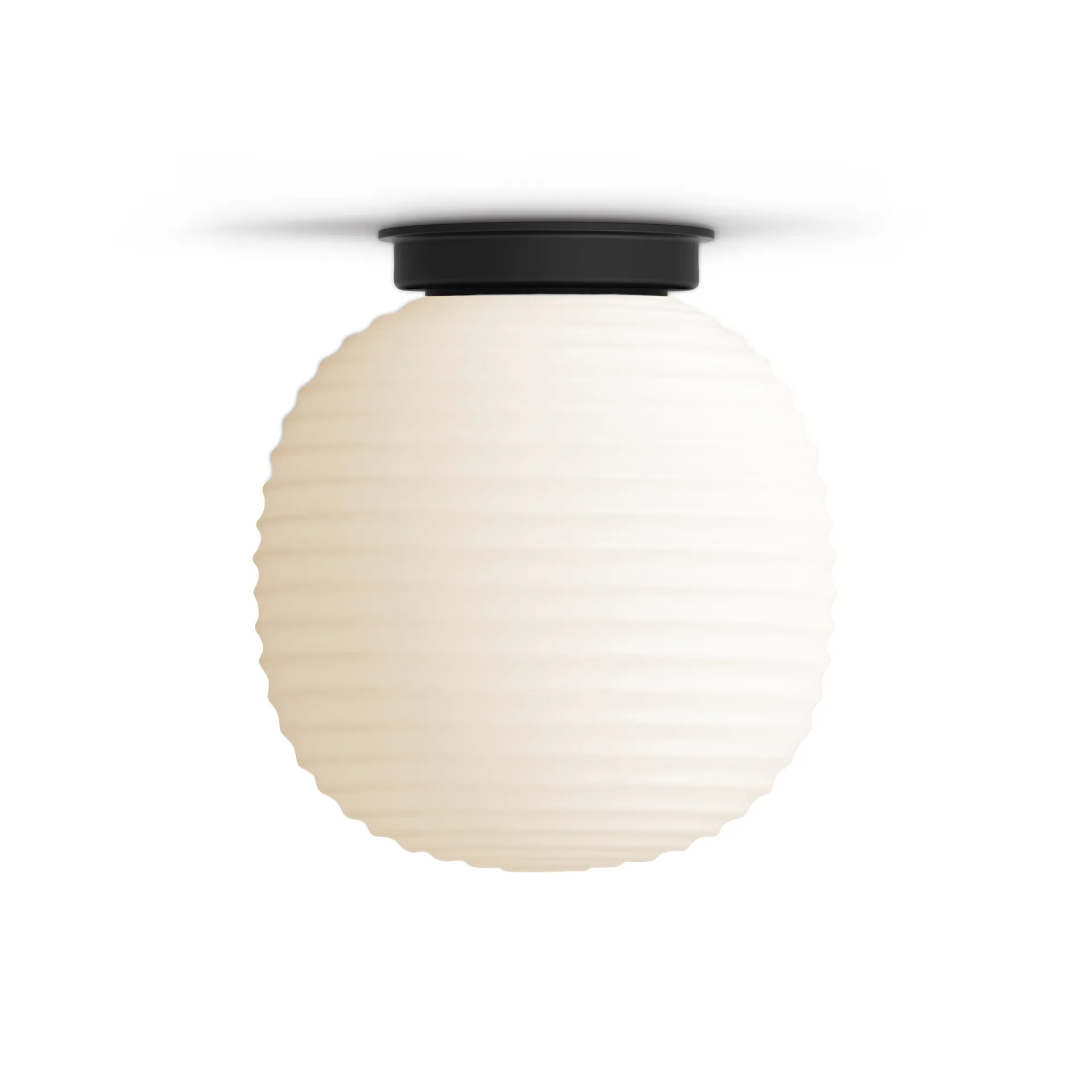 Lantern ceiling lamp small, Frosted white opal glass New Works