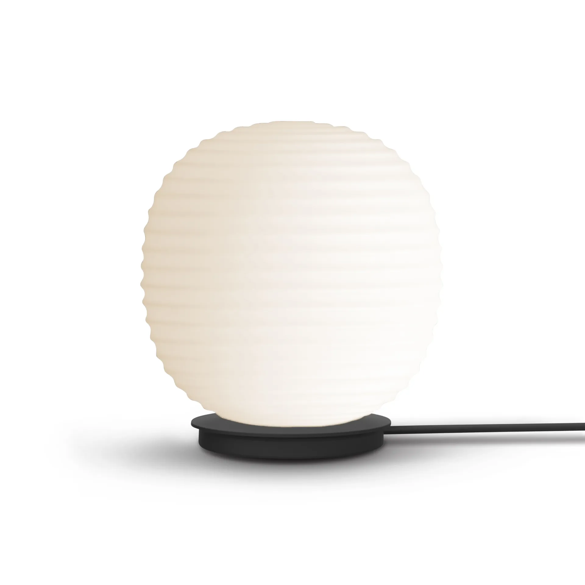 Lantern Globe table lamp small, Frosted white opal glass New Works