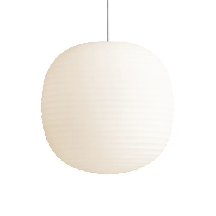 Lantern pendant lamp medium - Frosted white opal glass - New Works