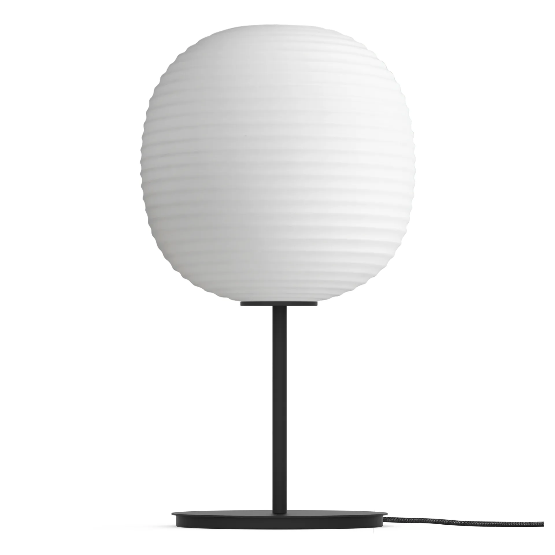 Lantern table lamp medium, Frosted white opal glass New Works