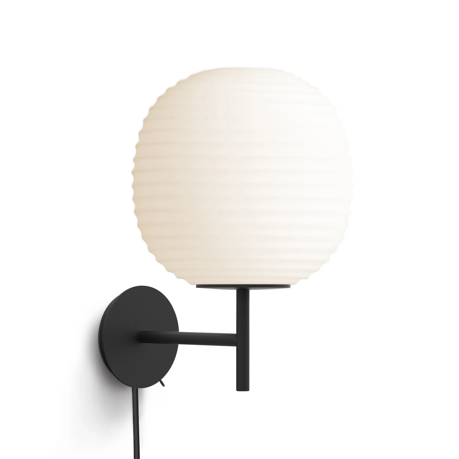 Lantern wall lamp small, Frosted white opal glass New Works