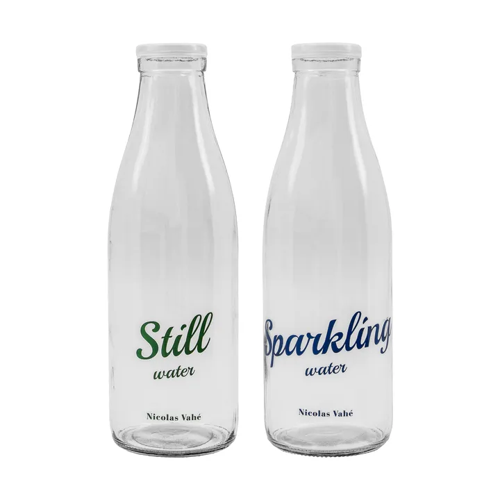 Bottle with lid 1 L, 2 pieces - Still-Sparkling - Nicolas Vahé
