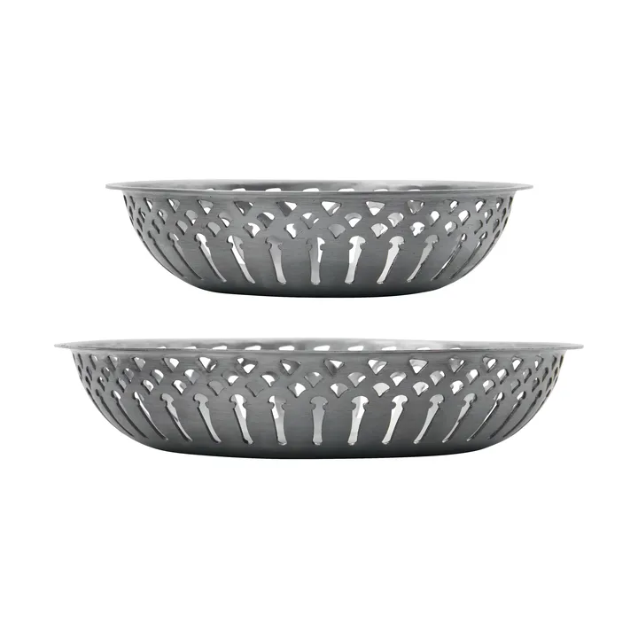 Nicolas Vahé bread basket 2 pieces - Antique silver finish - Nicolas Vahé