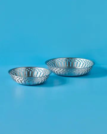 Nicolas Vahé bread basket 2 pieces - Antique silver finish - Nicolas Vahé