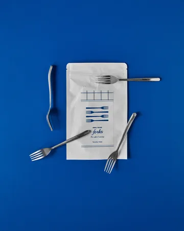 Nicolas Vahé cake fork 4-pack - Antique silver finish - Nicolas Vahé