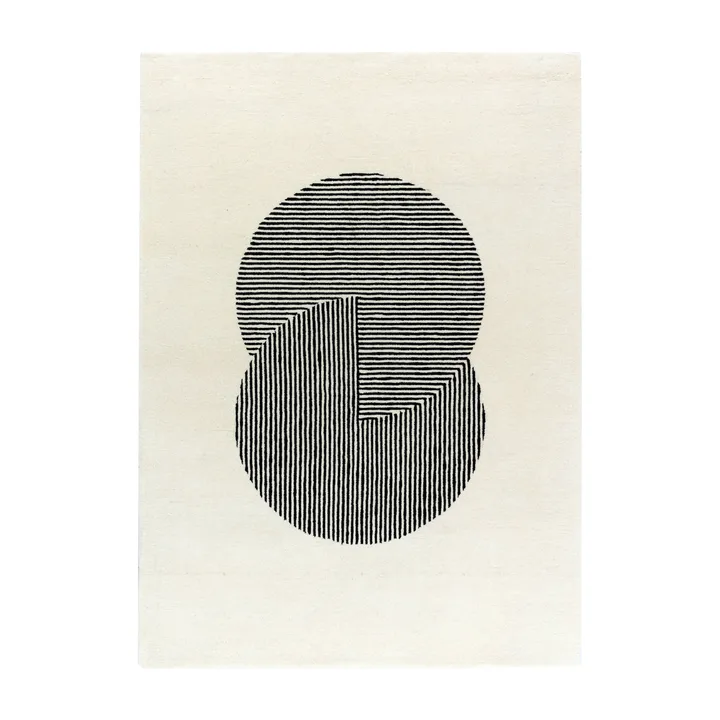Circles wool rug natural white - 170x240 cm - NJRD
