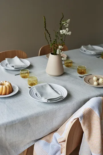 Geometric tablecloth 147x250 cm - Blue-white - NJRD