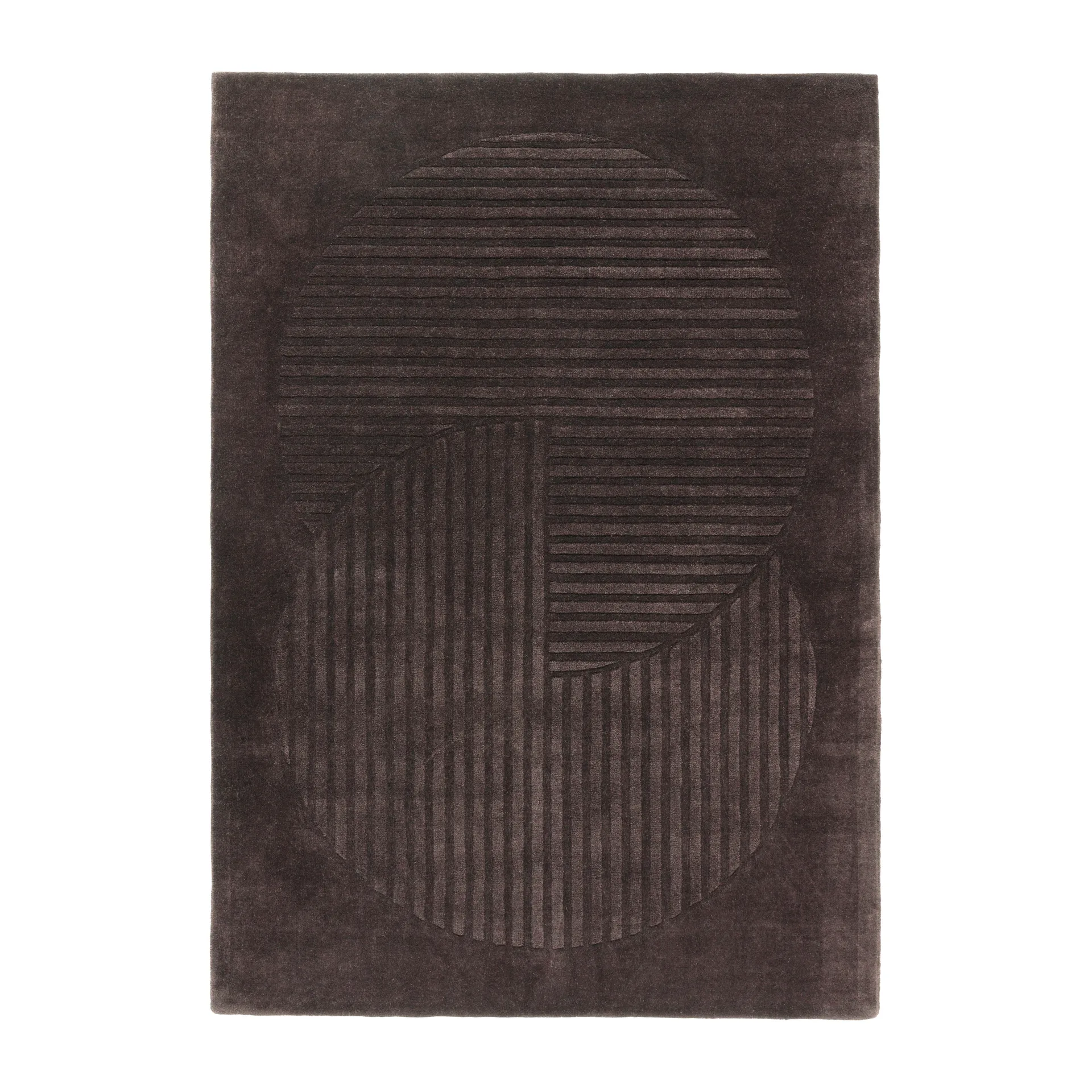 Levels Circles wool rug, Brown, 200x300 cm NJRD
