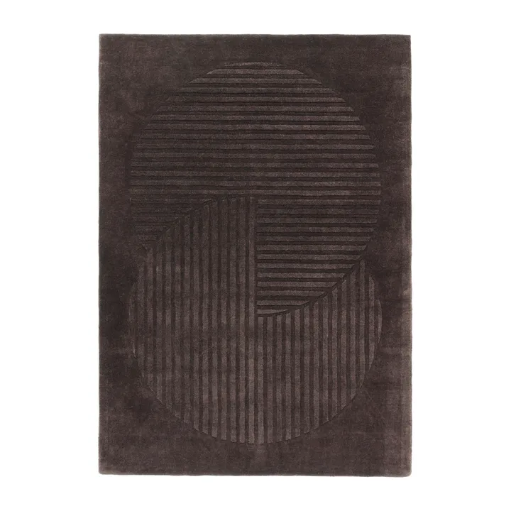 Levels Circles wool rug - Brown, 200x300 cm - NJRD