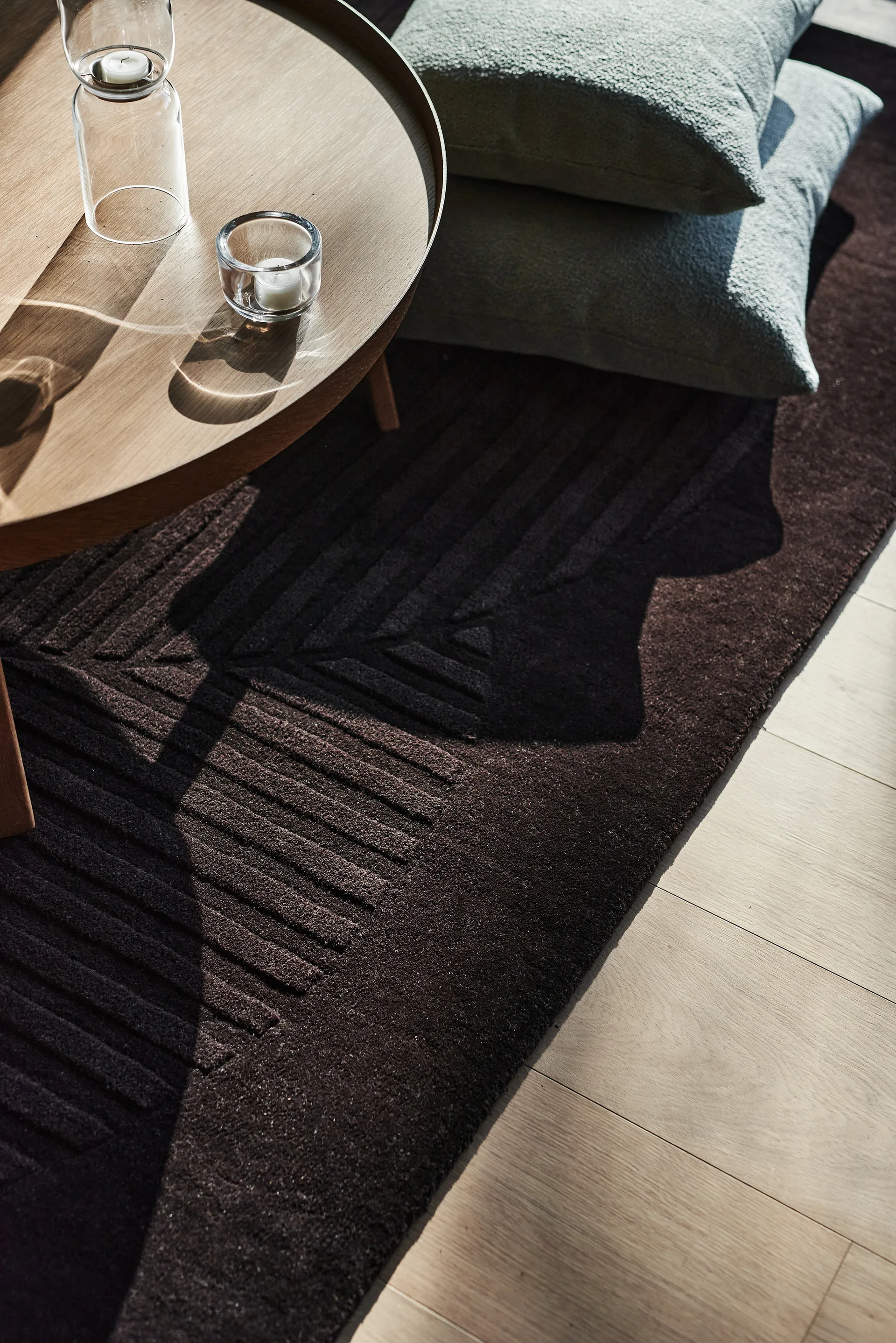 Levels Circles wool rug, Brown, 200x300 cm NJRD