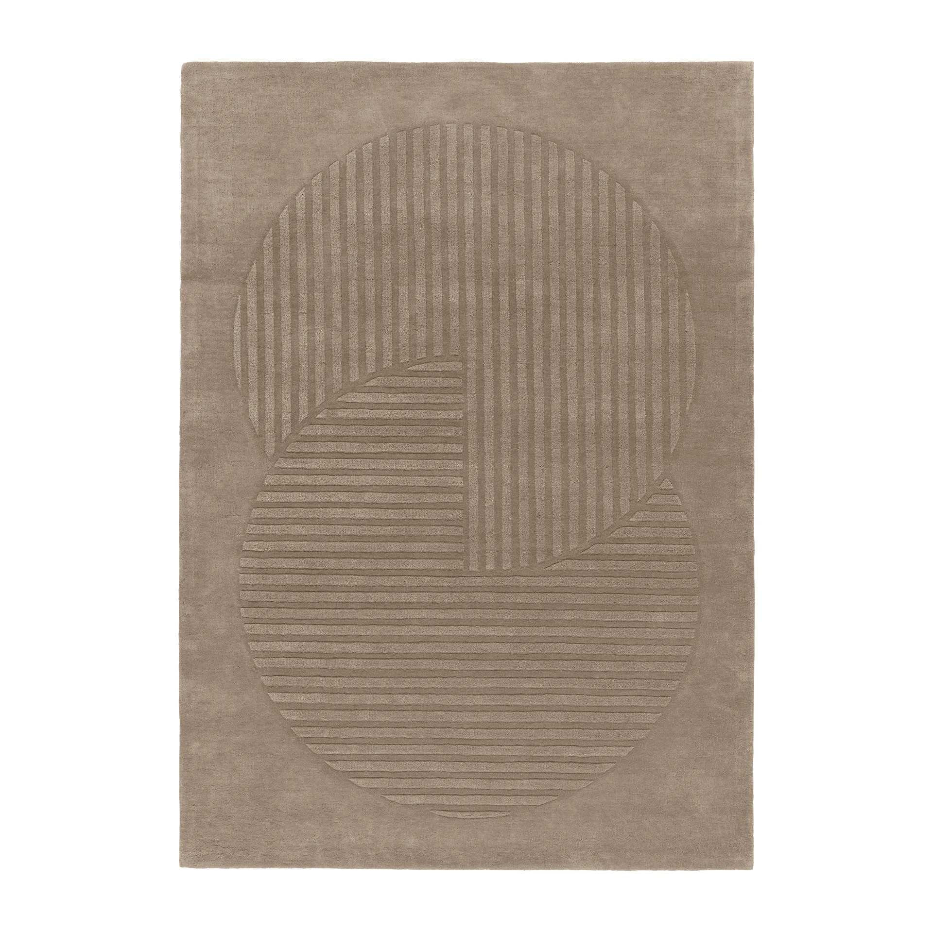 Levels Circles wool rug, Taupe, 170x240 cm NJRD