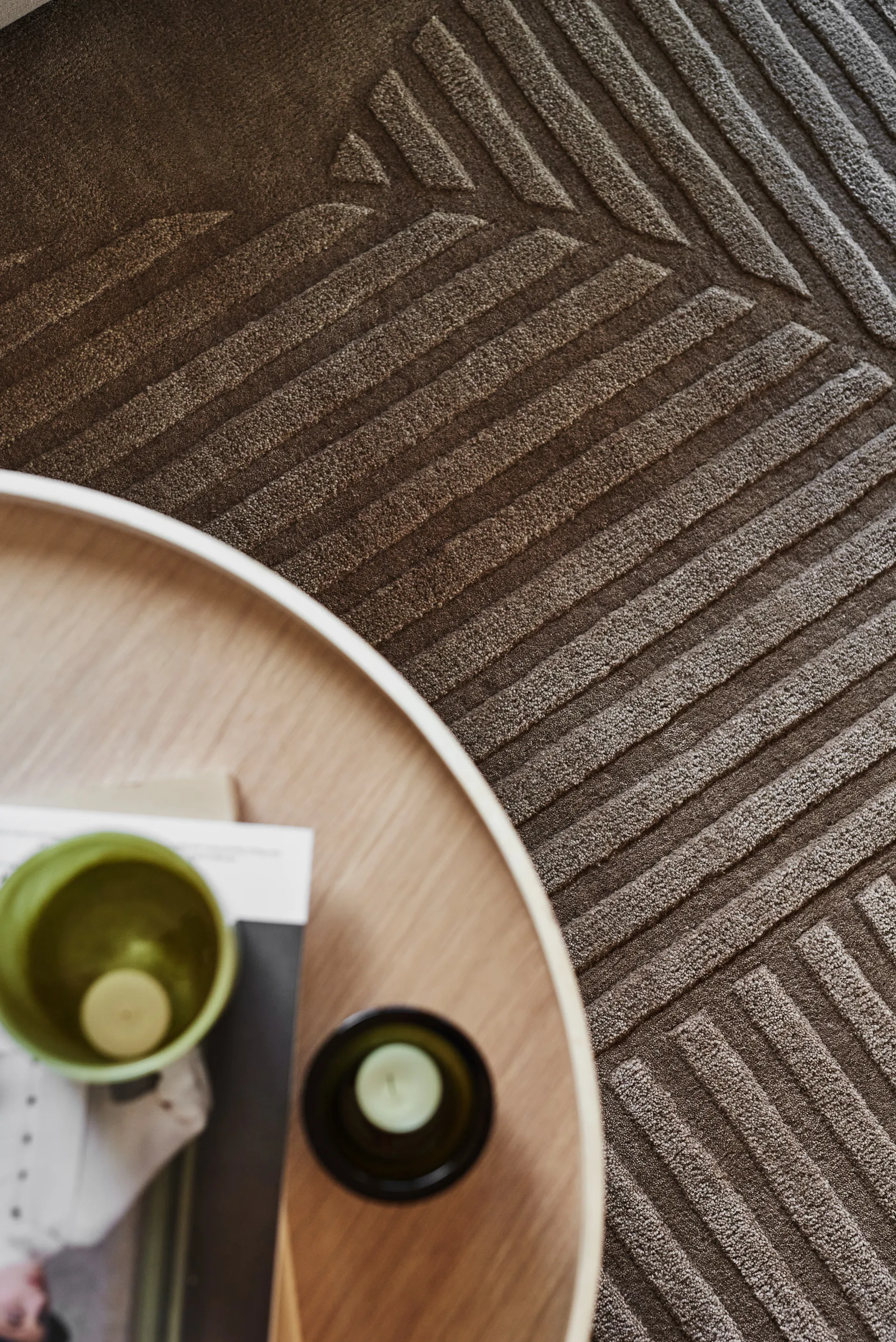 Levels Circles wool rug, Taupe, 170x240 cm NJRD