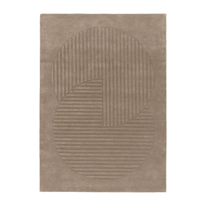 Levels Circles wool rug - Taupe, 200x300 cm - NJRD