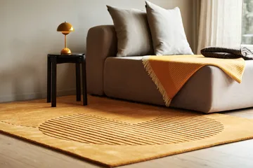Levels Circles wool rug - Yellow, 170x240 cm - NJRD