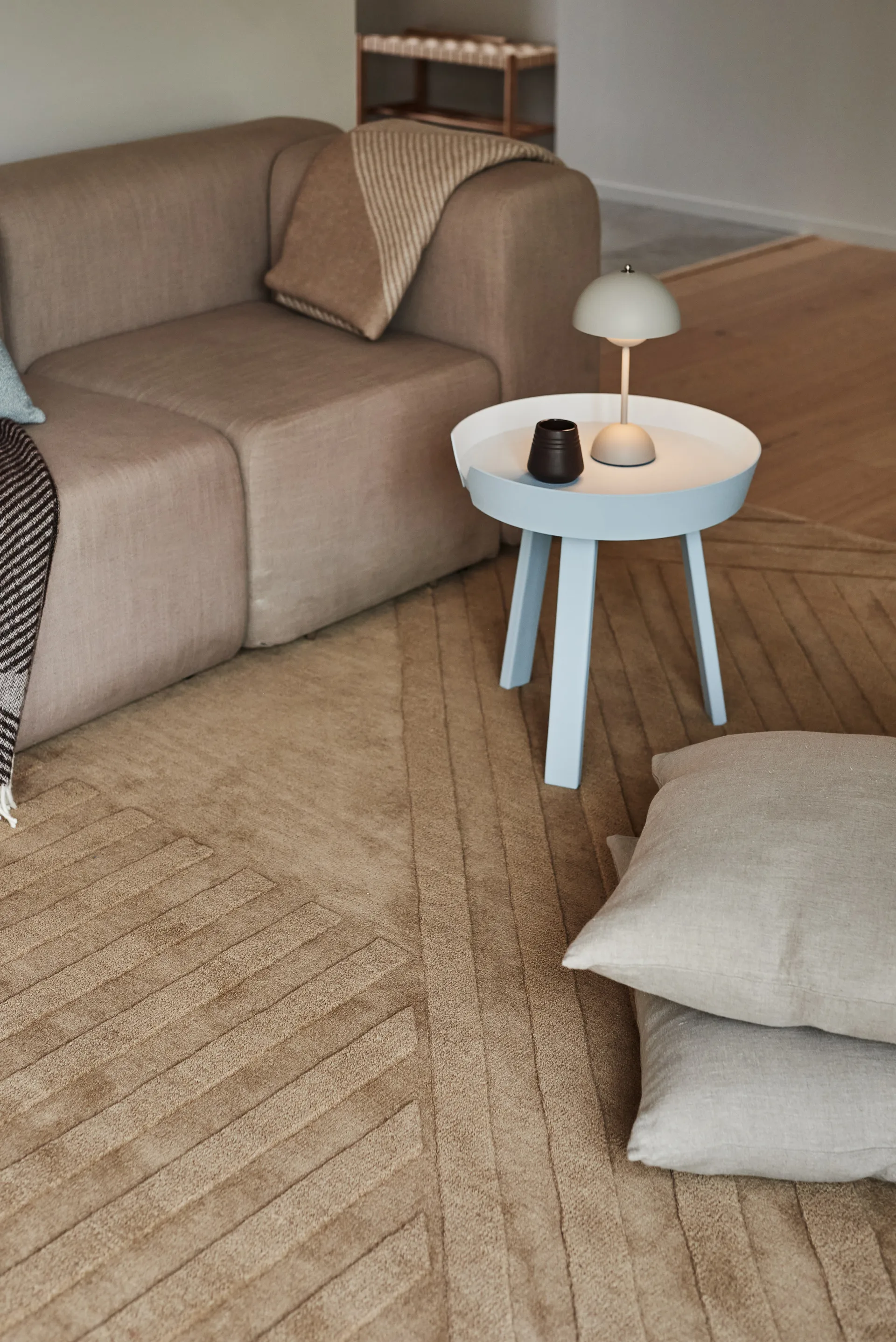 Levels Stripes wool rug, Beige, 170x240 cm NJRD