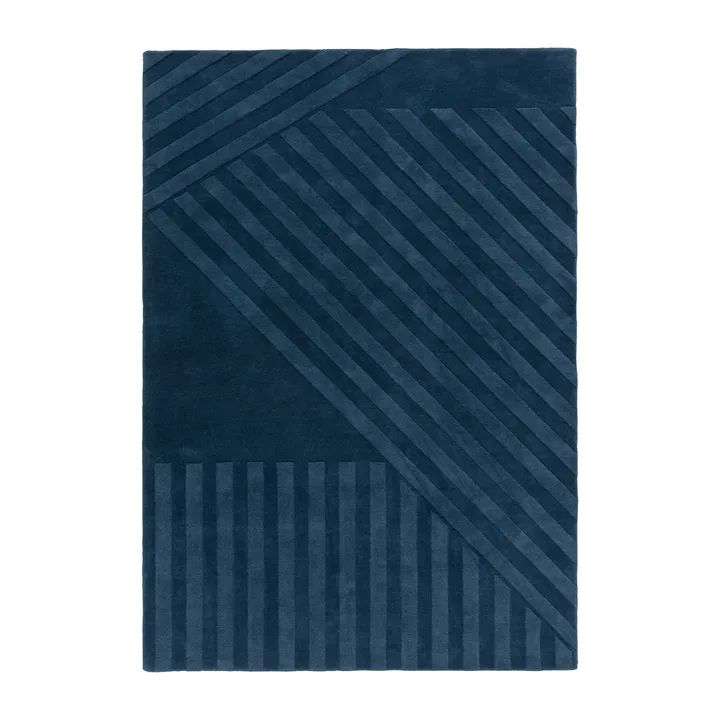 Levels Stripes wool rug - Blue, 170x240 cm - NJRD