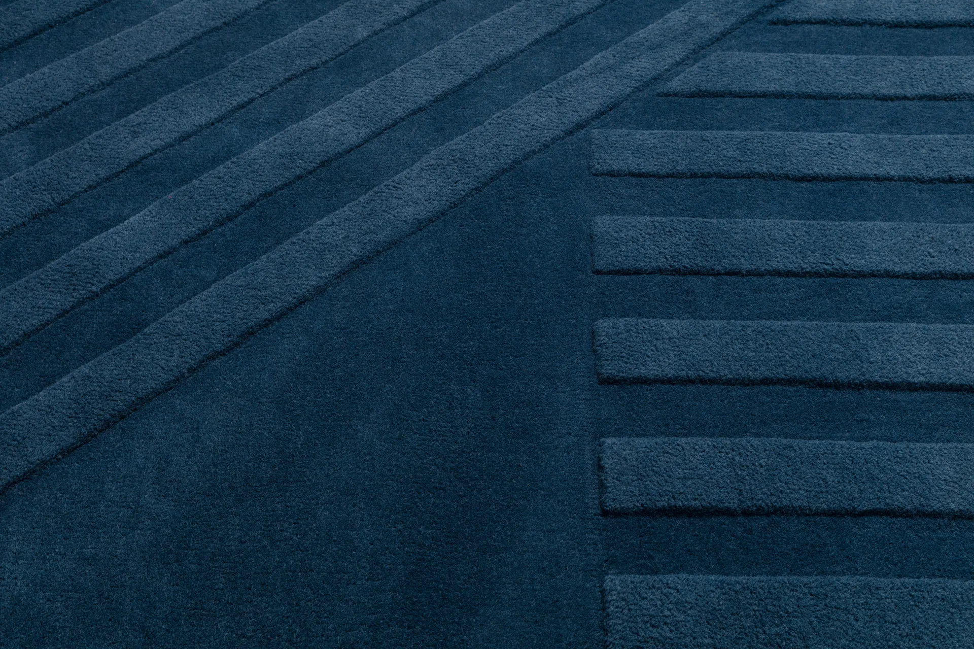 Levels Stripes wool rug, Blue, 200x300 cm NJRD
