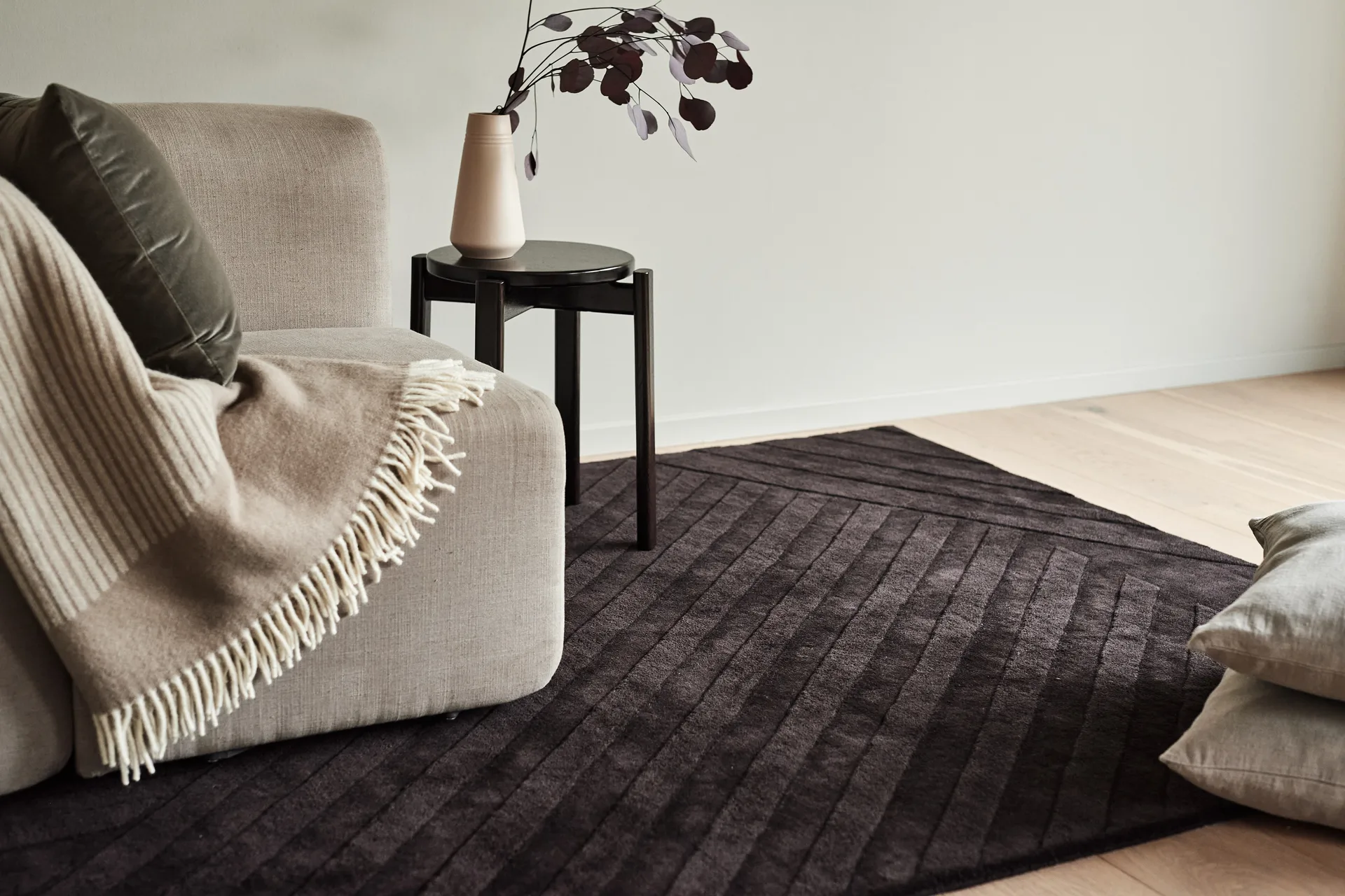 Levels Stripes wool rug, Brown, 170x240 cm NJRD