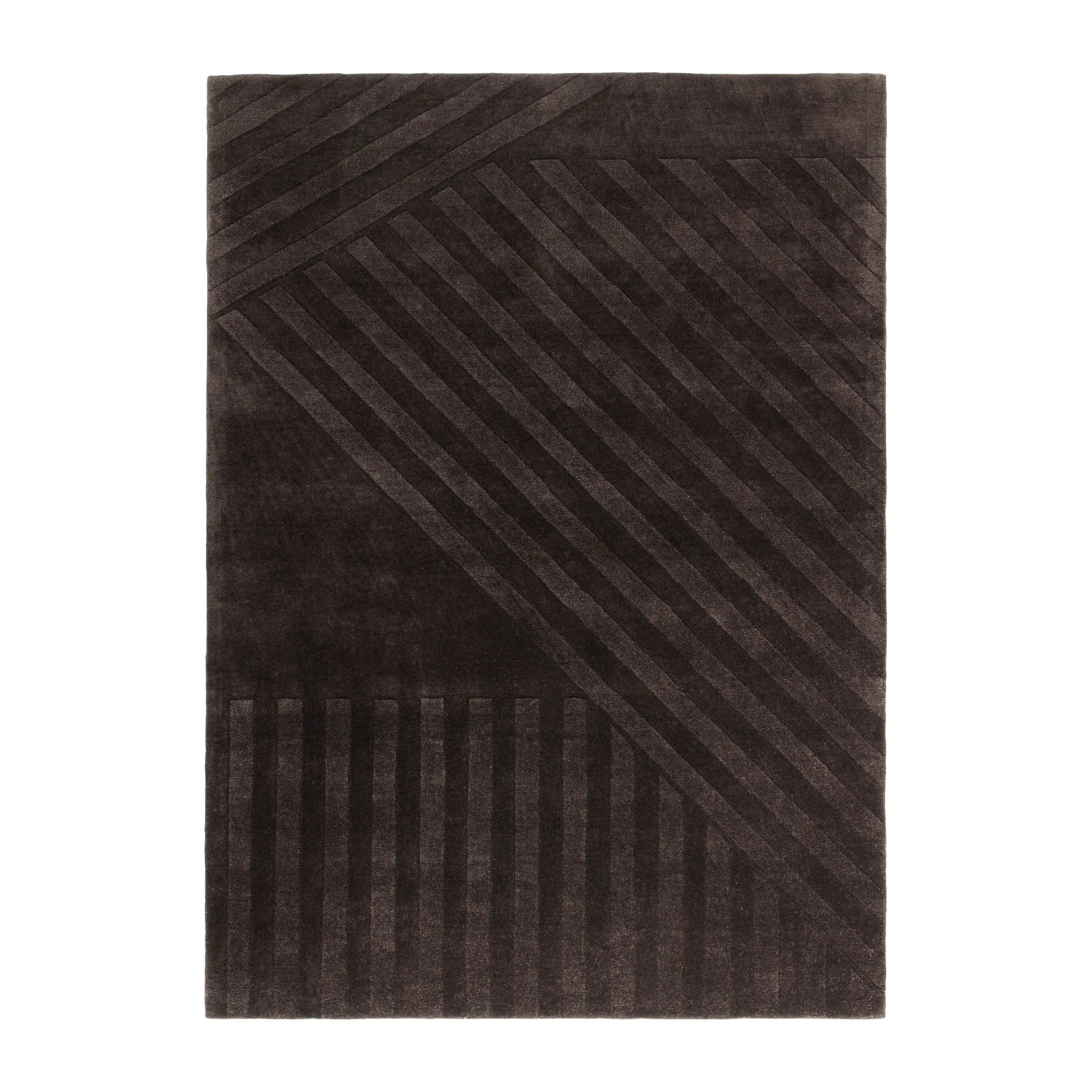 Levels Stripes wool rug, Brown, 200x300 cm NJRD