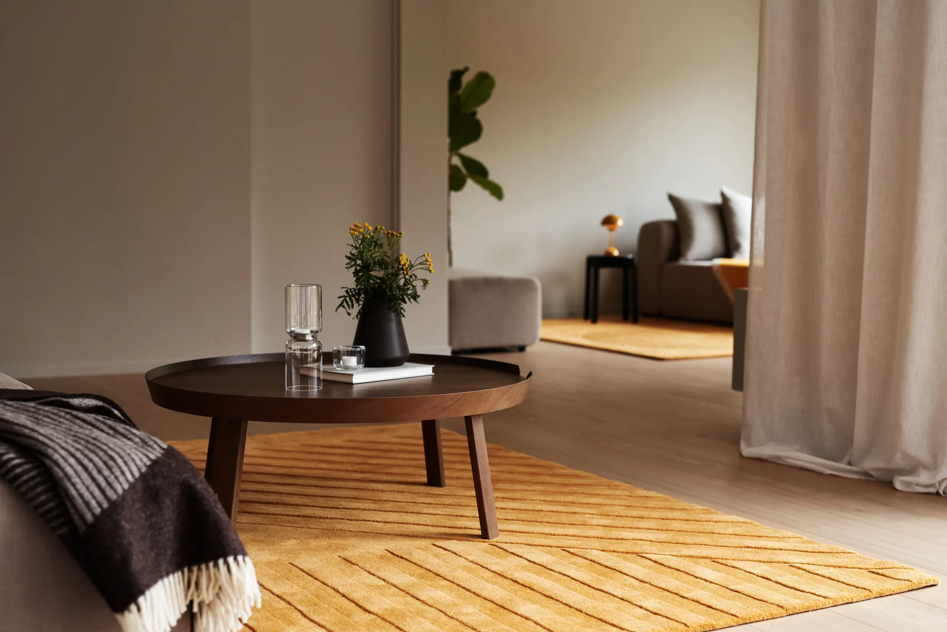 Levels Stripes wool rug, Yellow, 170x240 cm NJRD