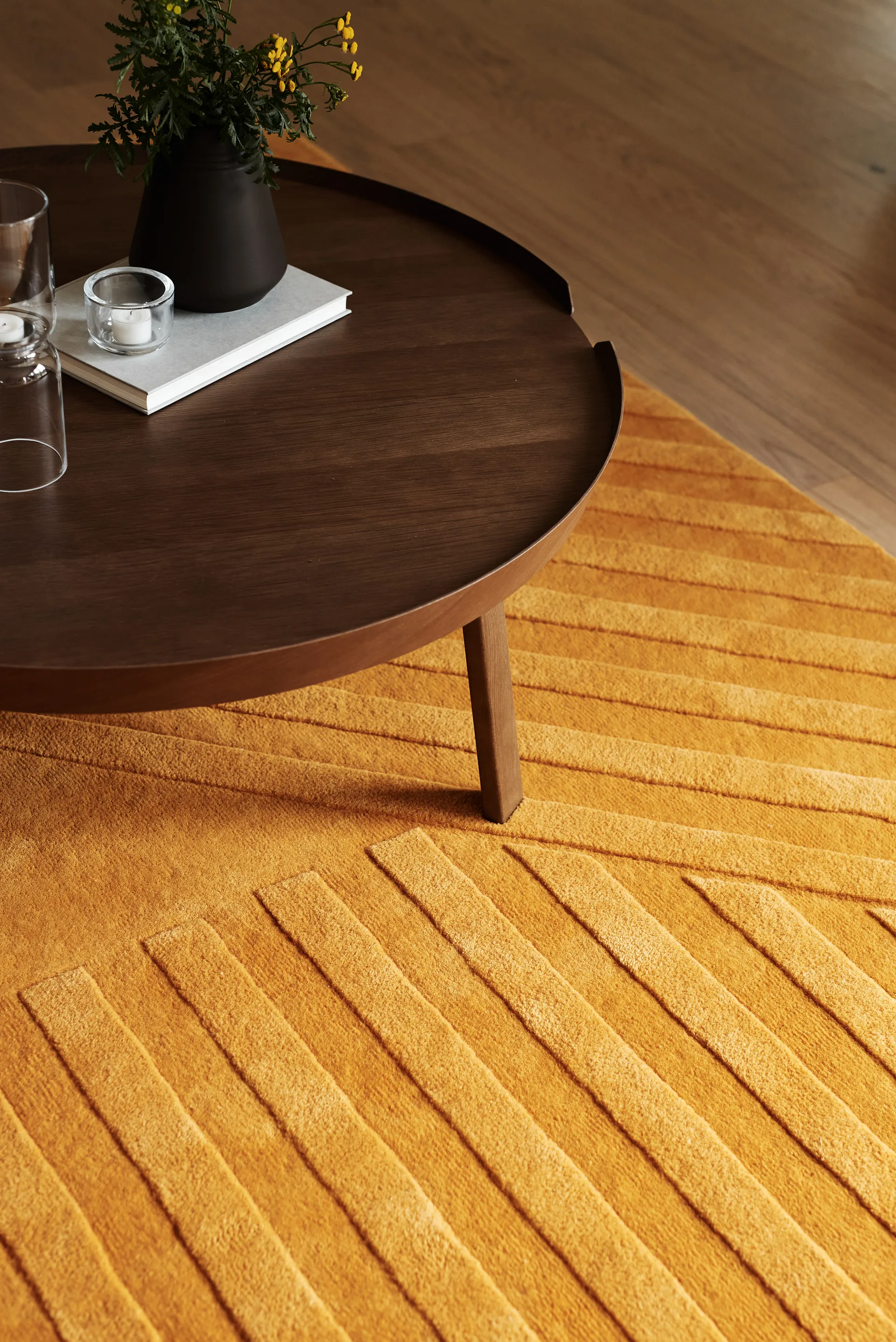 Levels Stripes wool rug, Yellow, 200x300 cm NJRD