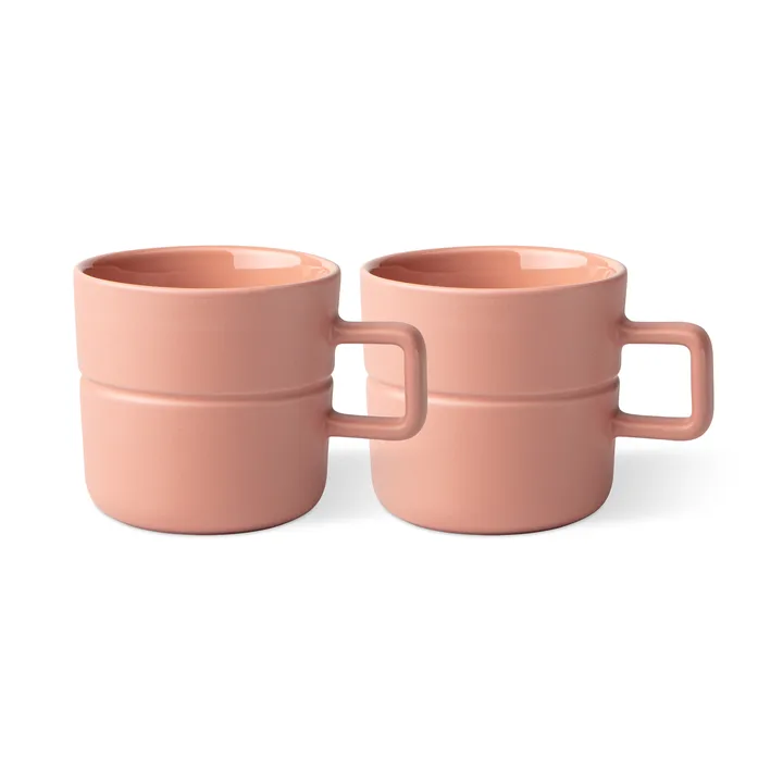 Lines mug 30 cl 2-pack - pink - NJRD