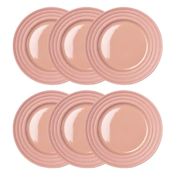 Lines small plate Ø21 cm 6-pack - pink - NJRD