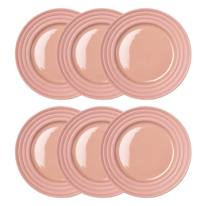 Lines small plate Ø21 cm 6-pack - pink - NJRD