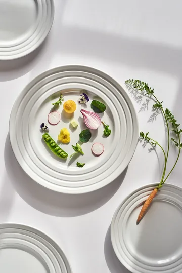Lines small plate Ø21 cm 6-pack - white - NJRD