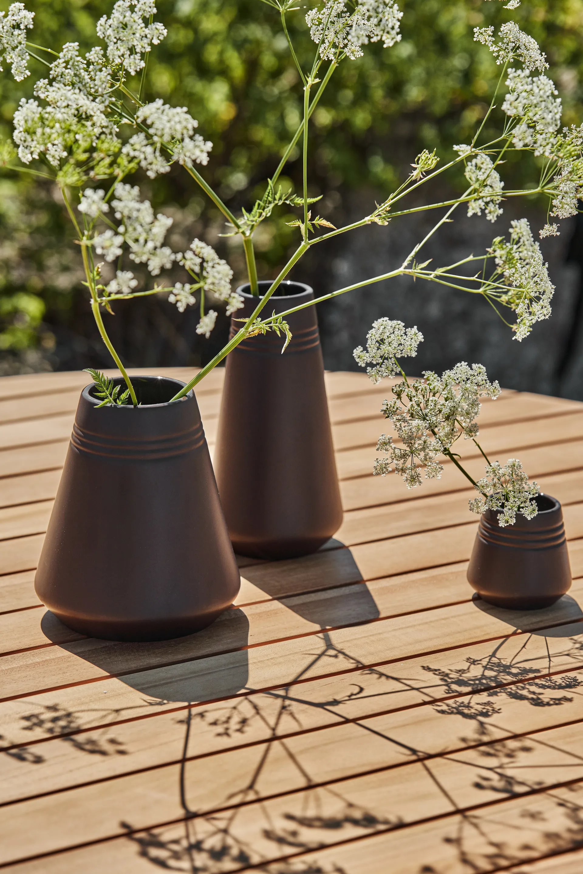 Lines vase 22 cm, Brown NJRD