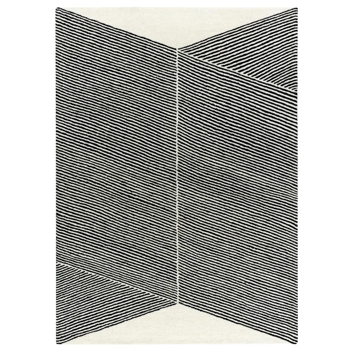 Rectangles wool rug natural white - 200x300 cm - NJRD