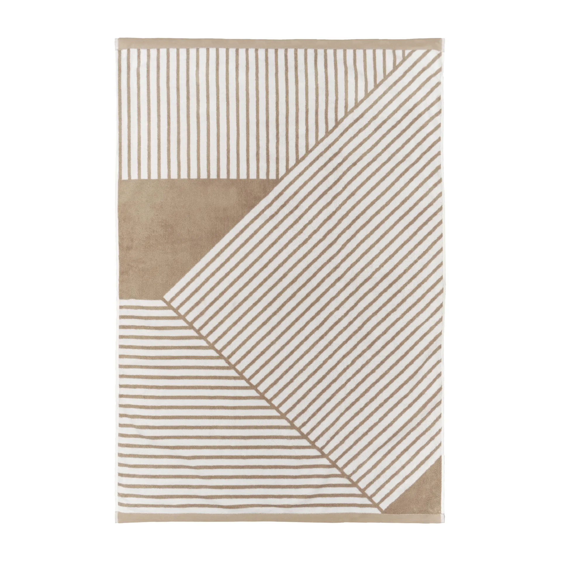 Stripes bath towel 100x150 cm, Beige NJRD
