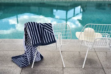 Stripes bath towel 70x140 cm - Blue - NJRD
