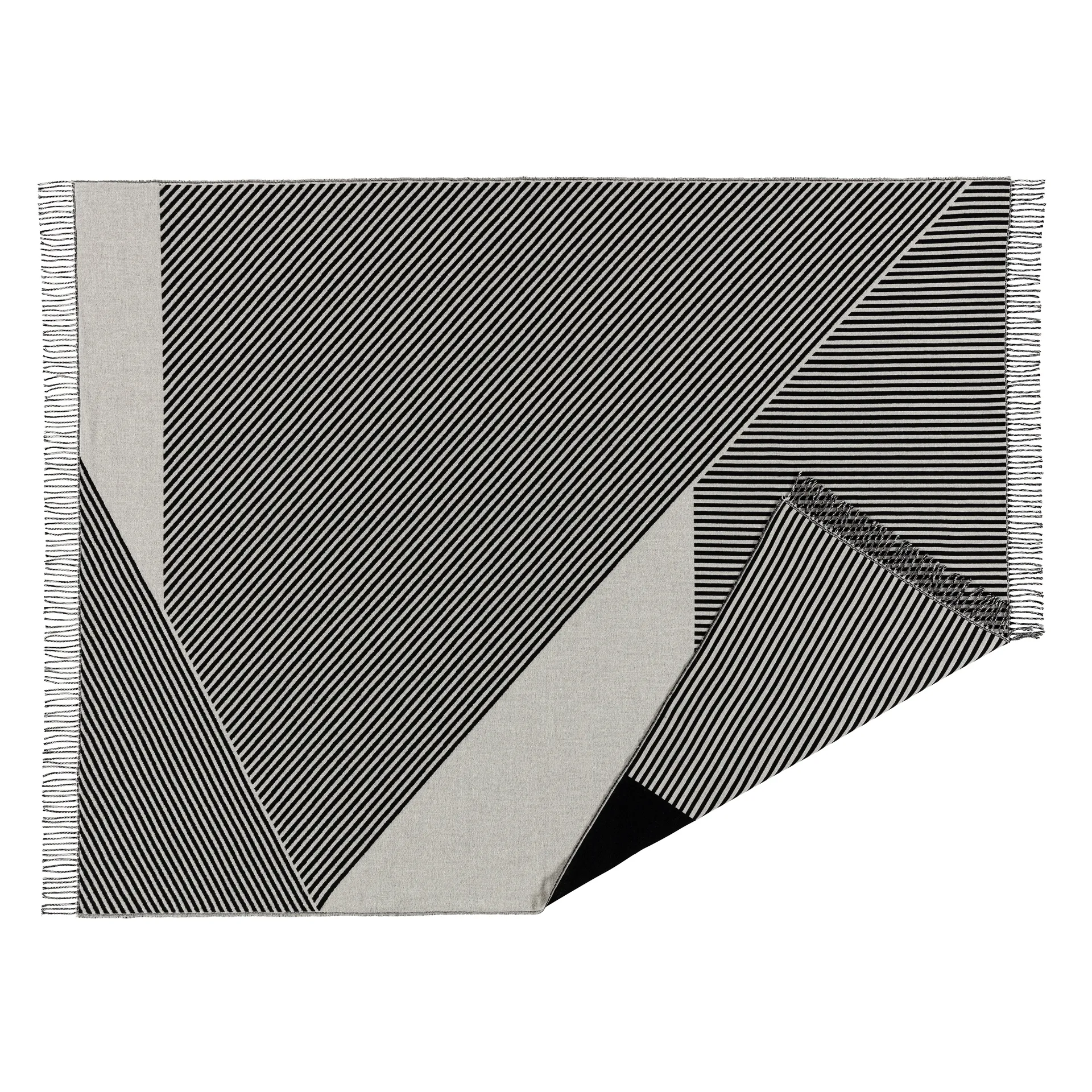 Stripes cotton throw, black NJRD