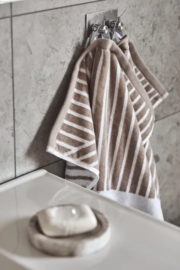 Stripes towel 50x70 cm - Beige - NJRD