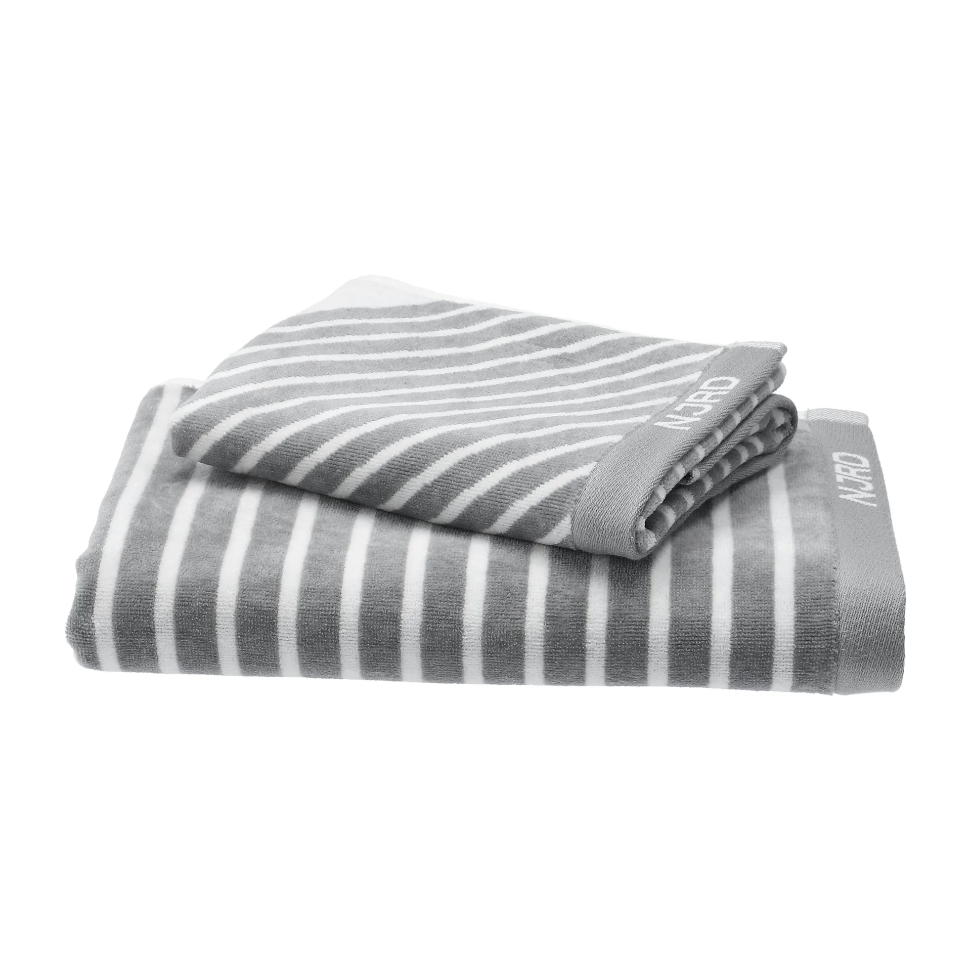 Stripes towel 50x70 cm, grey NJRD