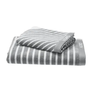Stripes towel 50x70 cm - grey - NJRD