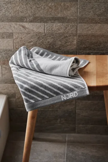 Stripes towel 50x70 cm - grey - NJRD