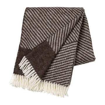Stripes wool throw 130x185 cm - Brown - NJRD