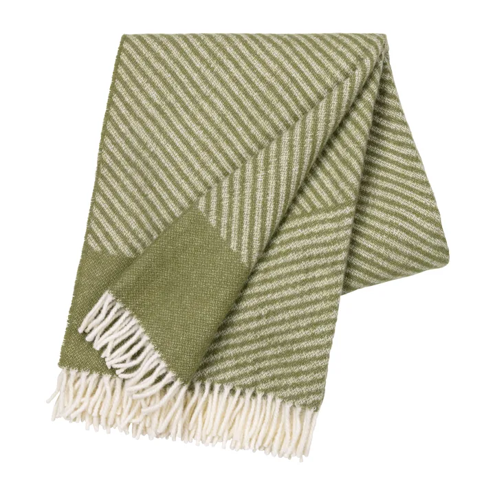 Stripes wool throw 130x185 cm - Green - NJRD