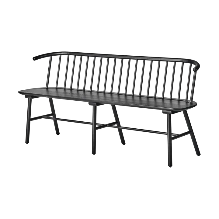 VIOR bench with backrest - Black lacquered oak - NJRD