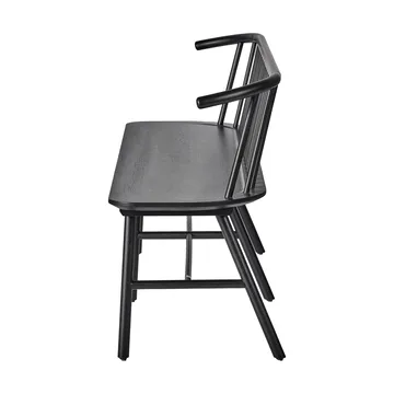 VIOR bench with backrest - Black lacquered oak - NJRD